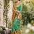 green pochampalli silk blend saree 