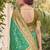 green pochampalli silk blend saree 