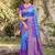 blue pochampalli silk blend saree 