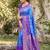 blue pochampalli silk blend saree 