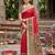 red pochampalli silk blend saree 