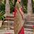 red pochampalli silk blend saree 
