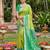 light green pochampalli silk blend saree 