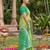 light green pochampalli silk blend saree 