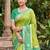 light green pochampalli silk blend saree 