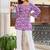 Womens purple self design cotton fabric kurtis 3/4 sleeves square neck