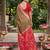olive green pochampalli silk blend saree 