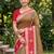 olive green pochampalli silk blend saree 
