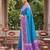 blue pochampalli silk blend saree 