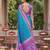 blue pochampalli silk blend saree 