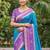 blue pochampalli silk blend saree 
