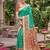 green pochampalli silk blend saree 