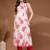 Womens pink self design cotton fabric kurta set sleeveless round neck