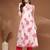 Womens pink self design cotton fabric kurta set sleeveless round neck