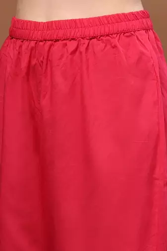 Womens pink self design cotton fabric kurta set sleeveless round neck