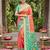 orange pochampalli silk blend saree 