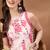 Womens pink self design cotton fabric kurta set sleeveless round neck