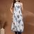 Womens white self design cotton fabric kurta set sleeveless round neck