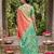 orange pochampalli silk blend saree 