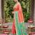 orange pochampalli silk blend saree 