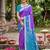 violet pochampalli silk blend saree 
