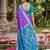 violet pochampalli silk blend saree 