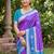 violet pochampalli silk blend saree 