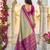 beige & rani pink soft silk blend saree