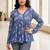 Womens blue self design cotton fabric kurtis 3/4 sleeves v-neck