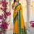 yellow & green soft silk blend saree for women
