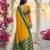 yellow & green soft silk blend saree for women