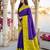 purple & lime green soft silk blend saree for women