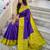purple & lime green soft silk blend saree for women