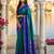 teal & navy blue soft silk blend saree for women