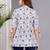 Womens white self design cotton fabric kurtis 3/4 sleeves mandarin collar