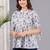 Womens white self design cotton fabric kurtis 3/4 sleeves mandarin collar