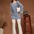 Womens navy blue self design cotton fabric kurtis 3/4 sleeves square neck