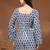 Womens navy blue self design cotton fabric kurtis 3/4 sleeves square neck