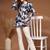 Womens navy blue self design cotton fabric kurtis 3/4 sleeves v-neck