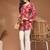 Womens maroon self design cotton fabric kurtis 3/4 sleeves square neck