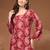 Womens maroon self design cotton fabric kurtis 3/4 sleeves square neck