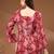 Womens maroon self design cotton fabric kurtis 3/4 sleeves square neck