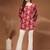 Womens maroon self design cotton fabric kurtis 3/4 sleeves square neck