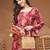 Womens maroon self design cotton fabric kurtis 3/4 sleeves square neck