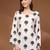 Womens white self design cotton fabric kurtis 3/4 sleeves square neck