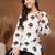 Womens white self design cotton fabric kurtis 3/4 sleeves square neck