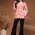 Womens orange self design cotton fabric kurtis 3/4 sleeves v-neck