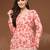 Womens orange self design cotton fabric kurtis 3/4 sleeves v-neck