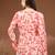 Womens orange self design cotton fabric kurtis 3/4 sleeves v-neck