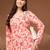 Womens orange self design cotton fabric kurtis 3/4 sleeves v-neck